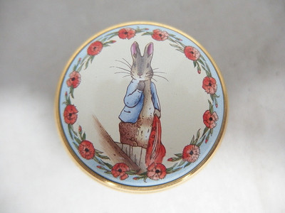 Halcyon Days Emaille Peter Rabbit Emaille Pillendose Schmuckdose Beatrix Potter