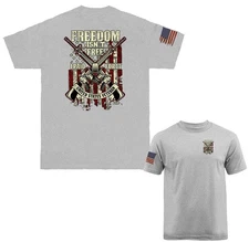Freedom isn't Free 2nd Amendment Veteran Military Patriotic US Flag T-shirt