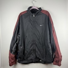 Nike Colorblock Nylon Zip Front Lined Windbreaker Jacket Vintage 90 s 2XL Black