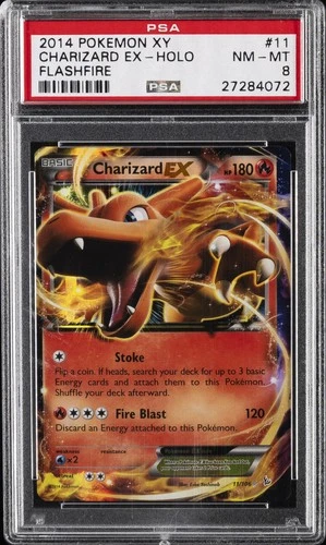 2014 POKEMON XY FLASHFIRE #11 CHARIZARD EX PSA 8