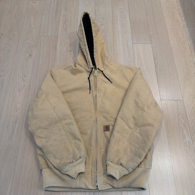 Rare Vintage Carhartt J130 Wheat Zip-Up Active Jacket Size M GOOD CONDITION