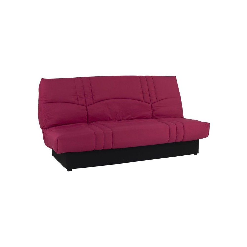 Canapé clic-clac 3 places convertible bordeaux 190 cm pour couchage d'appoint invité