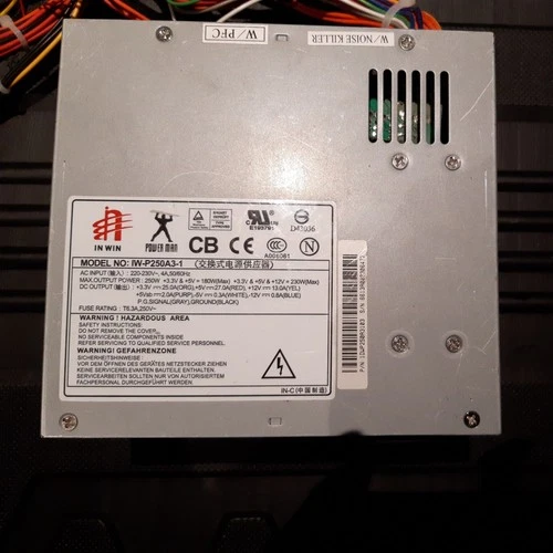 Power Man IW-P250A3-1 250 Watt Power Supply W/ Noise Killer Used