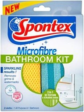 Image of Spontex Microfibre Bathroom Kit (2 Cloths)