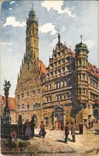Old postcard postcard Rothenburg - Town Hall m.d. Marketplace GERMANY (1075654)