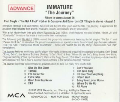 Immature: The Journey Advance PROMO MUSIC AUDIO CD Batman LDB Romeo ...