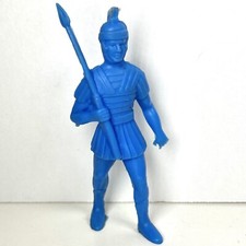 Thomas Toys Vintage 1950  s Roman Chariot Set Blue Plastic Marching Soldier Spear