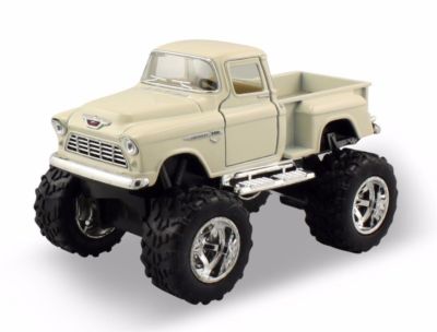 Kinsmart Off Road Big Foot Monster 1955 Chevy Stepside PickUpTruck 1:32 White
