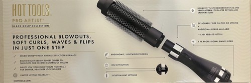 Hot Tools: Pro Artist Black Gold Collection 1-Step Detachable*Round Brush Dryer - Picture 2 of 8