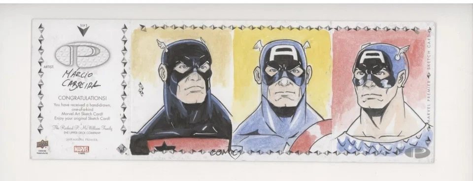2019 Marvel Premier Sketch Cards Quad Panel 1/1 Marcio Cabreira Auto 0y6z - Image 3 of 4