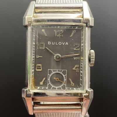 Vintage Bulova 7AK 21 Jewels 10K Gold Filled Watch Deco