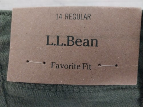L.L. Bean Damen 1912 Favorite Fit Chino Hose Größe 14 Reg Grün Neu mit Etikett-NEU - Bild 2 von 12