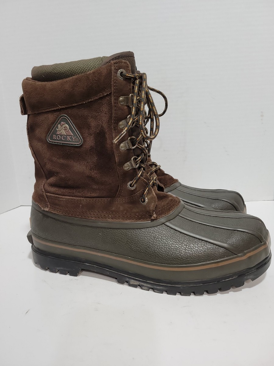 ROCKY THINSULATE LINERS BROWN LEATHER WINTER MENS 12 BOOTS