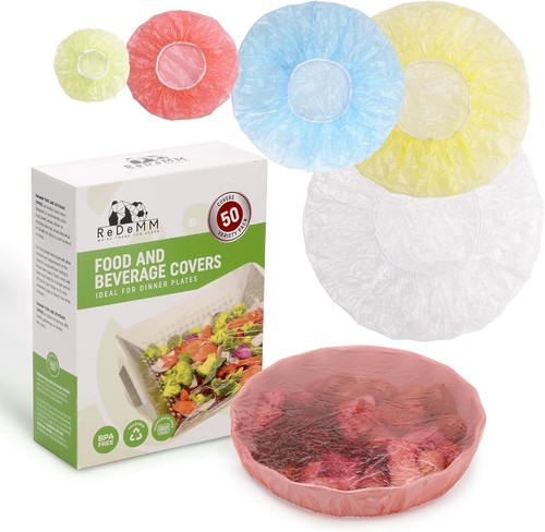 Reusable Food Bowl Cover Set BPA Free Stretchable Plastic Microwave Safe 50 P... - Picture 3 of 7