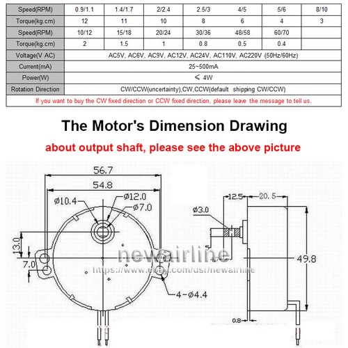Motor síncrono de engranaje de plástico TYC-50 / TYC49 / TYJ50 / 50TYZ Lámpara de cabeza temblorosa 4W # 1 - Imagen 4 de 8