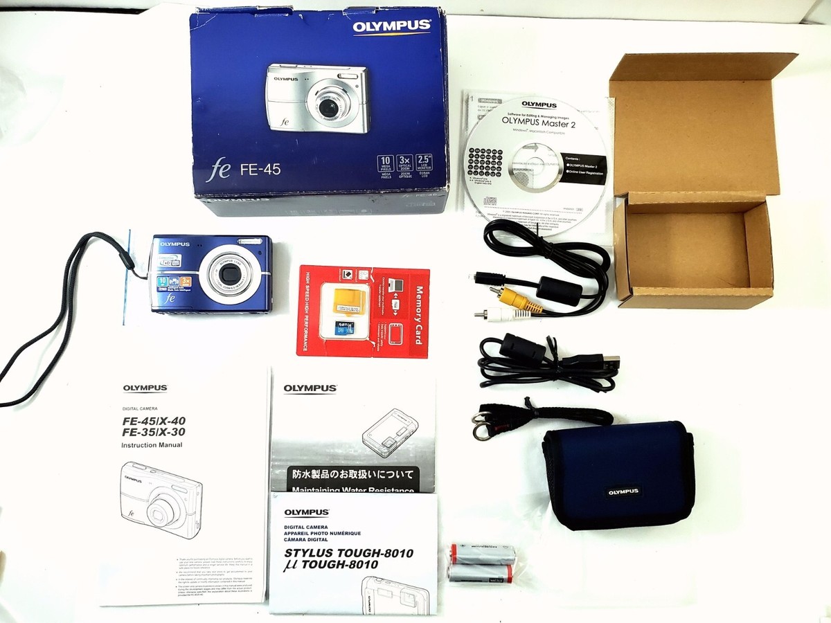 OLYMPUS FE-45 シルバー コンパクトデジタルカメラ 動作品【美品】OLYMPUS オリンパス FE-45 デジカメ 電池式 平成