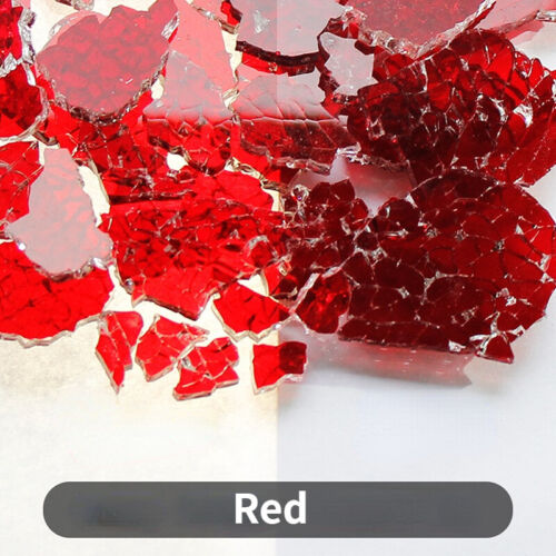 100g Coloré Irrégulière Verre Fragment Mosaïque Tuiles pour DIY Arts Craft Décor - Afbeelding 23 van 28