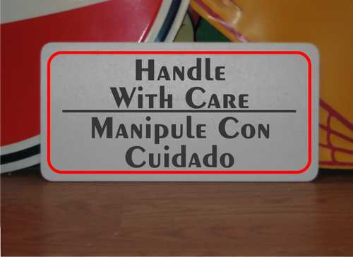 Handle With Care / Manipule con Cuidado Metal Sign English & Spanish | eBay