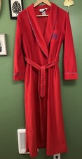 VTG BILL BLASS DACRON POLYESTER Crest Logo w/ Piping Red Men's Robe Sz M