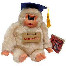 Russ Luv Pet Gorilla Monkey Gonga Graduation Class of 87 Thumb Sucking Plush Vtg
