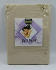 Utopia Beige Microfiber Bed Skirt Twin Size NEW