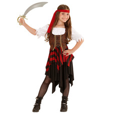 COSTUME VESTITO ABITO TRAVESTIMENTO CARNEVALE BAMBINA PIRATESSA