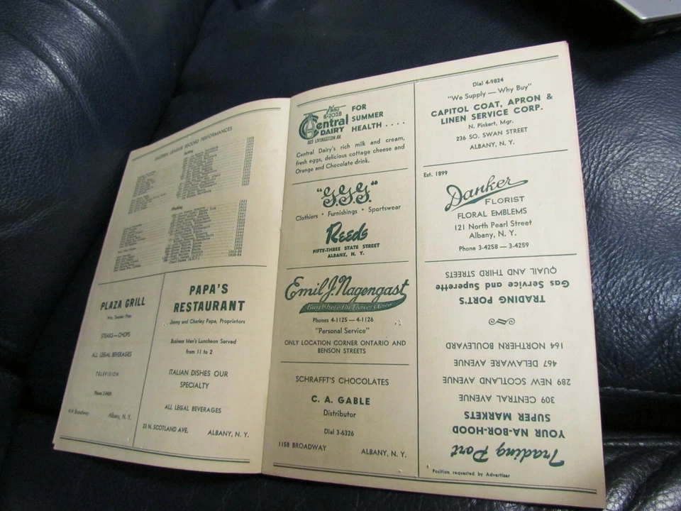 Albany Senators 1948 program score card signed - Image 4 of 4