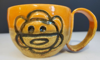 Sun and Frog Pottery Cup Mug signed P&L Puerto Rico