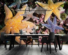 3D Yellow Starfish S345 Wallpaper Mural Self-adhesive Removable Sticker Kids Pa