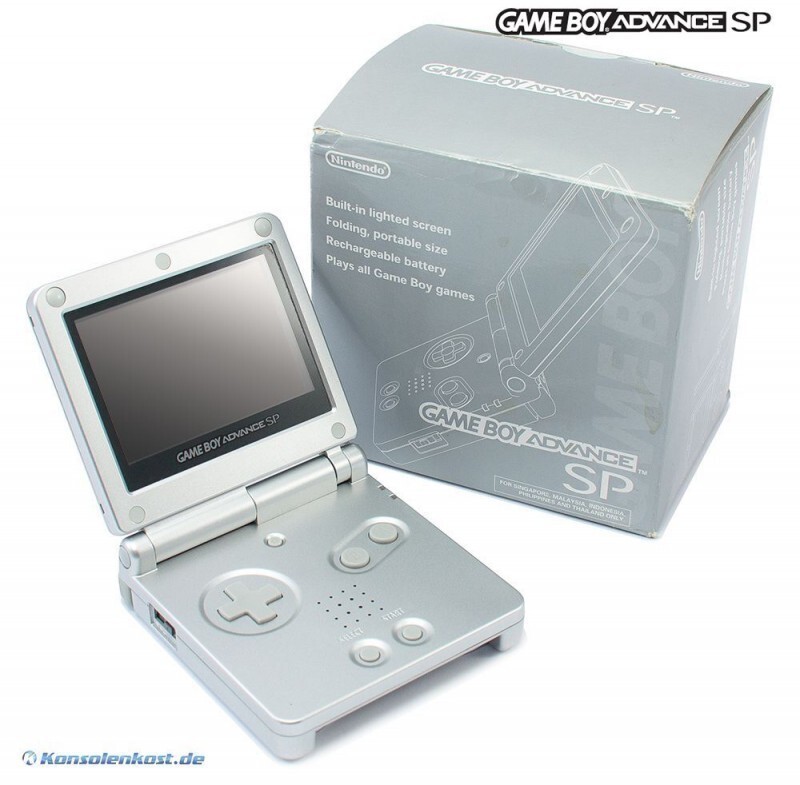 Nintendo GameBoy Advance console GBA SP #silver + power cable JAP