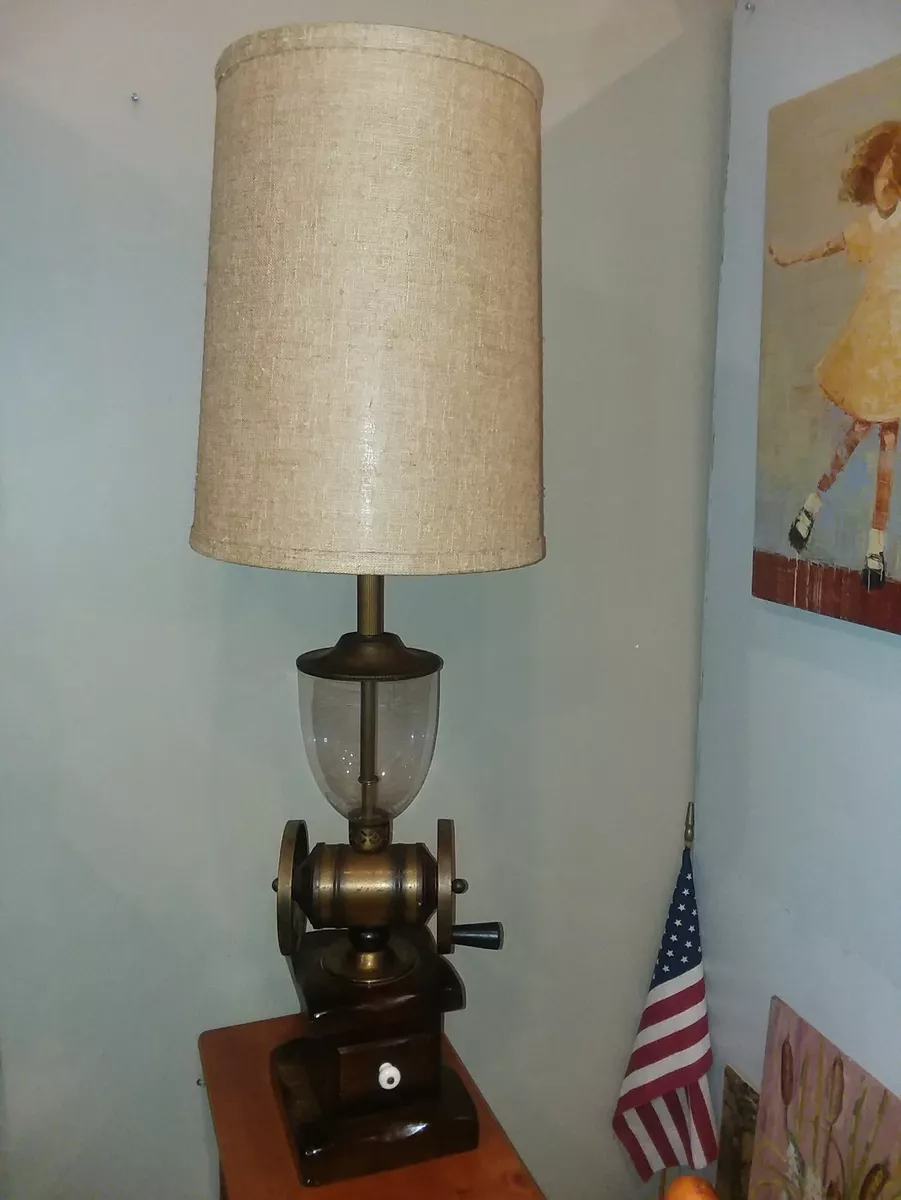 Antique coffee outlet grinder lamp