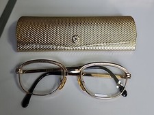 Vtg Safilo Italian Eyeglass Frames Rose Gold Oval Lenses w/ Gold Case
