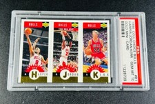 1996-97 Collectors Choice Bulls Gold Mini Harper/Jordan/Kerr PSA10