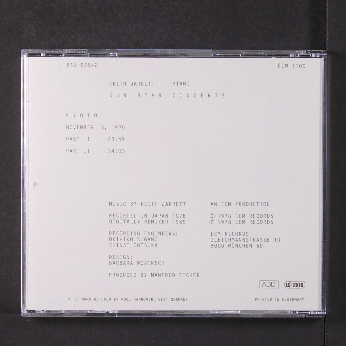 KEITH JARRETT: sun bear concerts ECM CD Germany | eBay