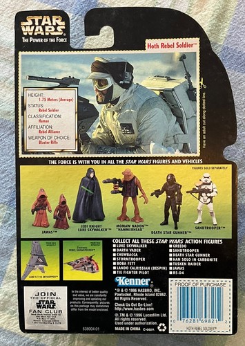 *Vintage* 1997 Star Wars Power of the Force Hoth Rebel Soldier Hologram Figure - Picture 3 of 3