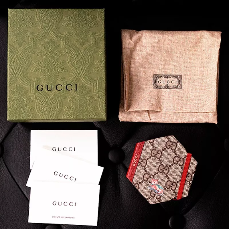 NEUF GUCCI Whimsy DERPY CAT GG papeterie en toile enduite suprême NOTES COLLANTES