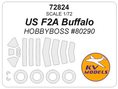 KV Models 1/72 US US F2A Buffalo Canopies and Wheels Masks for Hobby Boss kits