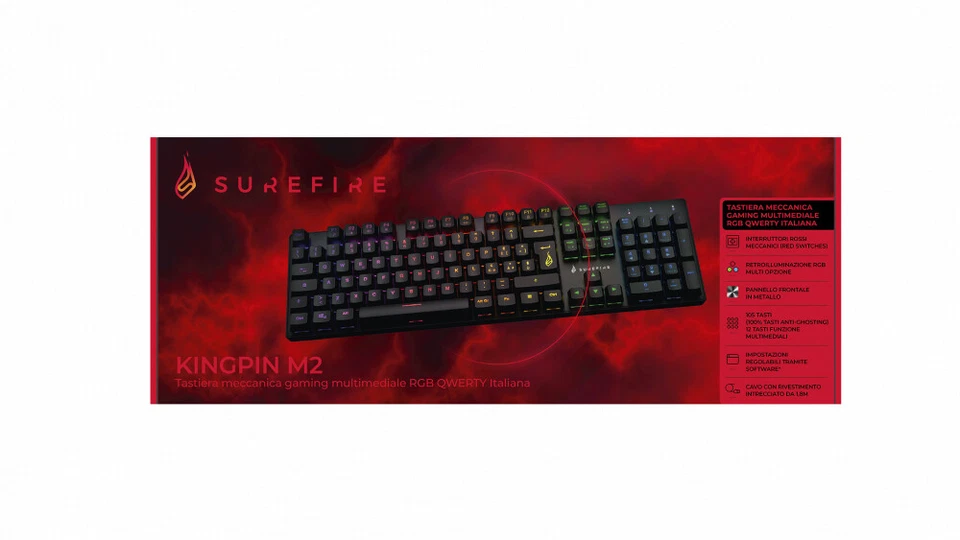 Verbatim Tastiera Gaming USB QWERTY Italiano RGB Nero - KingPin M2 - Immagine 2 di 2