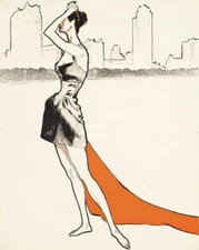 On the Beach  Print – René Gruau – Midcentury Fashion Illustration Urban Flair