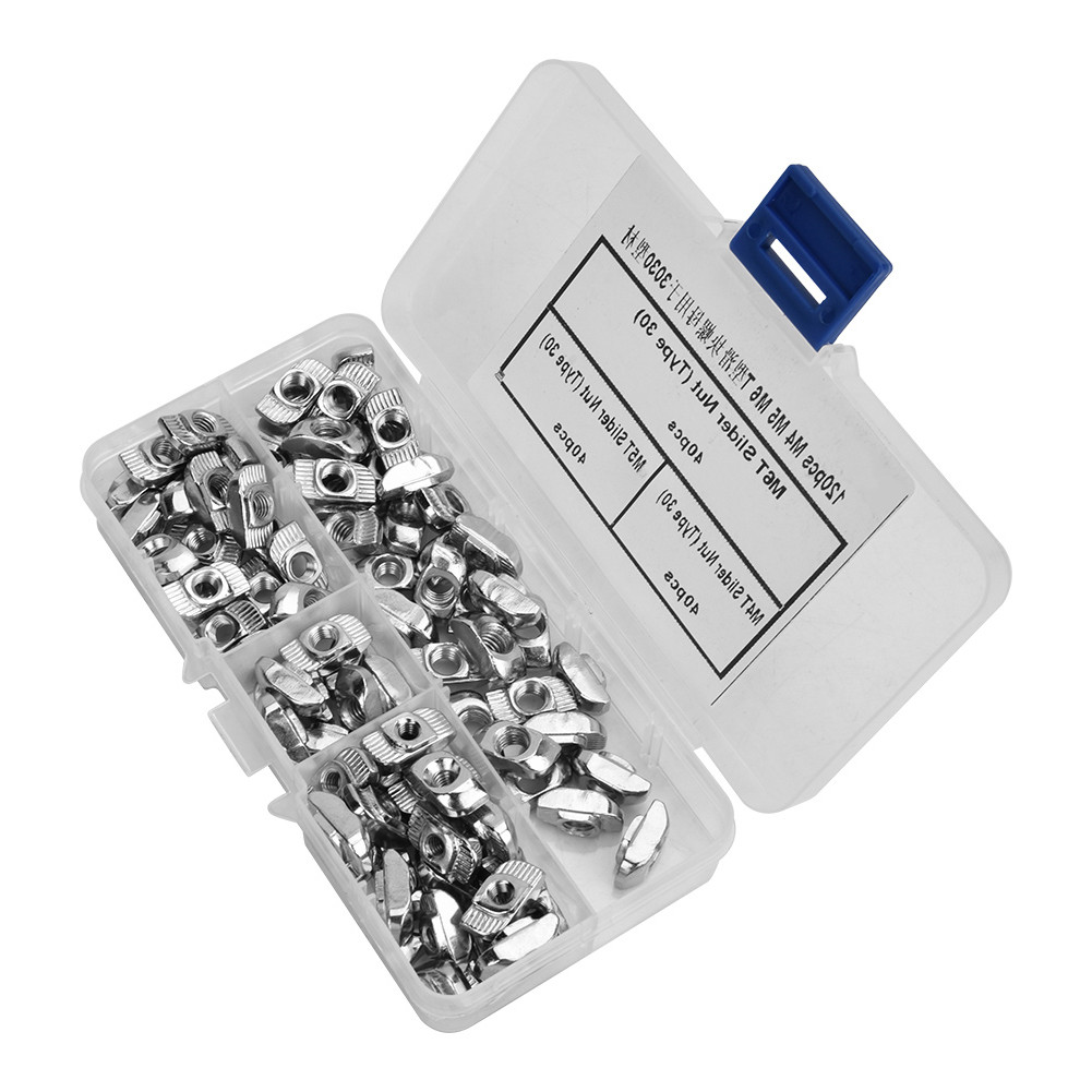 120Pcs T Slot Sliding Nut M4 M5 M6 Hardware Fastener For 3030...