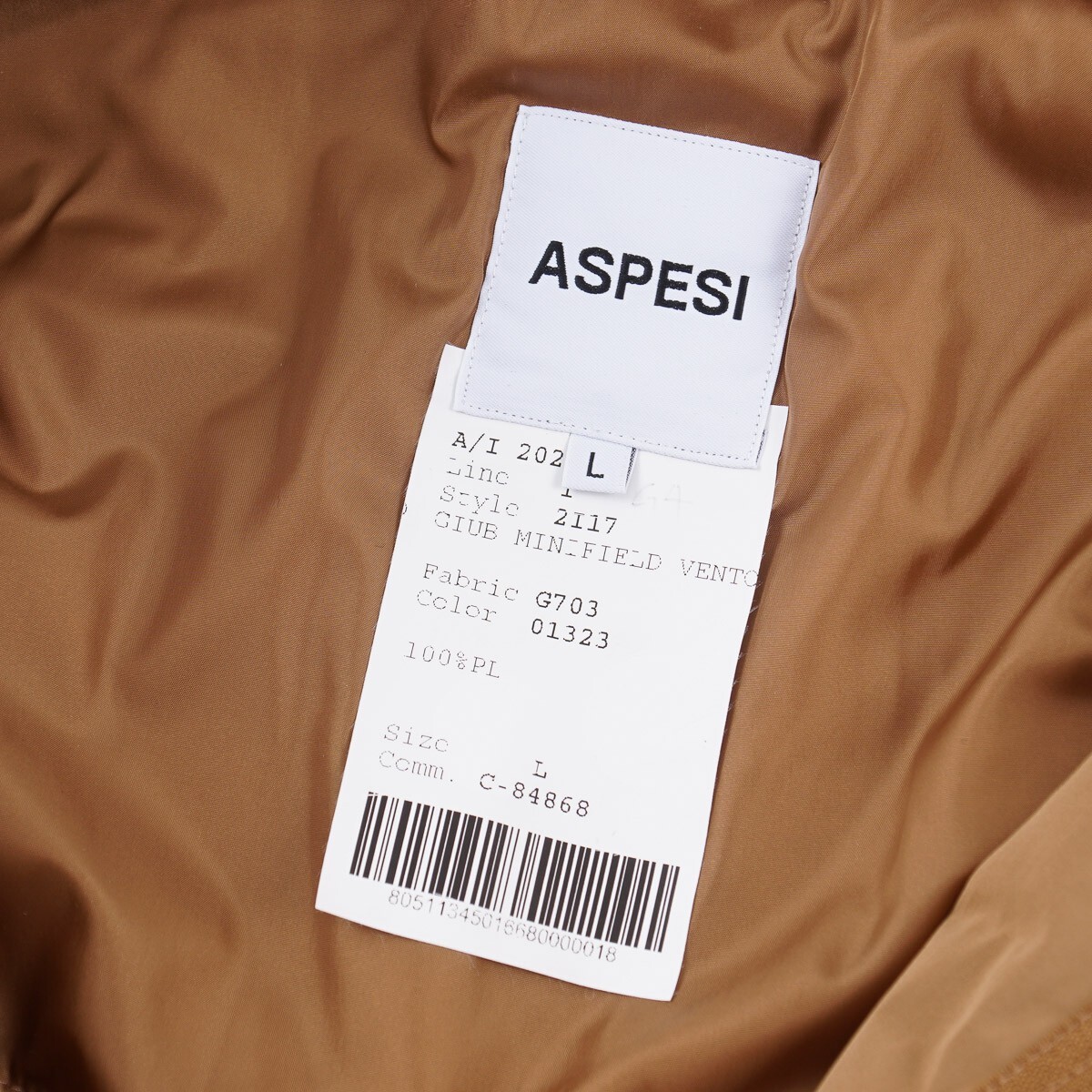 Aspesi F/W 24-25 'Minifield' Camel Tan Vento Nylon Field Jacket