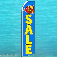 RED TAG SALE FEATHER FLUTTER FLAG Swooper Advertising Sign Bow Banner