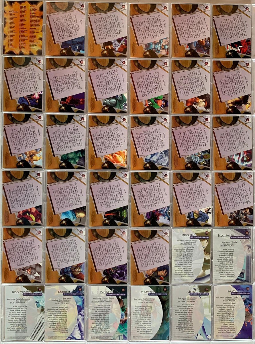 Marvel Premium QFX Base Trading Card Set 72 Cards Fleer/SkyBox