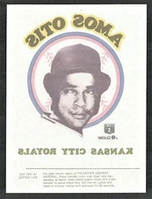Amos Otis 1976 QUAKER Ice Cream Iron-on Transfer KANSAS CITY ROYALS