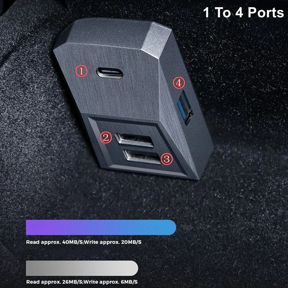 Glove Box USB Hub Docking Station Data Transfer for Tesla Model 3 Y