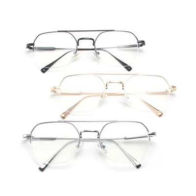 TECH-LINE-DIRECT FASHION ACCESSORIES Anti Blue Light Eyeglasses Frames Semi-rimless Metal Frame Stylish Men/Women UK