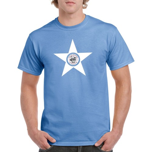 Houston US City Flag Hometown Souvenir Basic Cotton T-Shirt - Carolina Blue - 第 4/7 張圖片