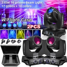 2PCS 230W 7R Beam Sharpy 16Prism DMX Stage Lighting Moving Head Light Disco Case