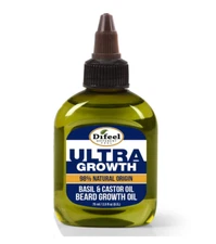 Ultra Growth Basil and Castor Beard Oil for Men 100% Natural Hair Oil 2.5 oz.
