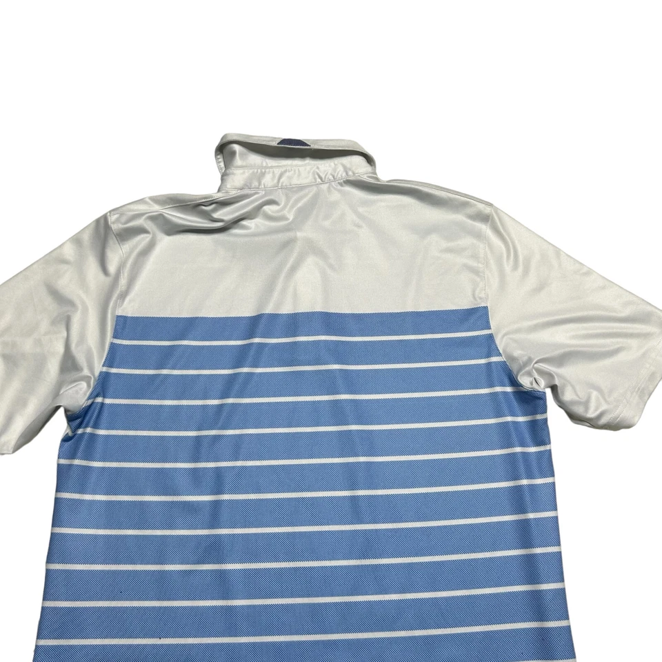 Camisa polo de golf Ashworth para hombre pequeña a rayas blancas rendimiento informal al aire libre Foto 4 de 4